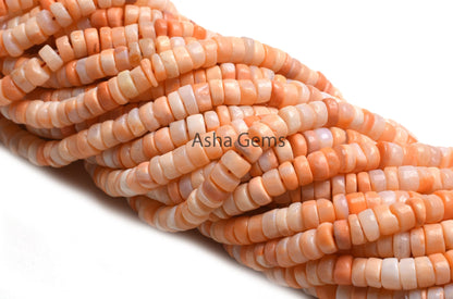 Beautiful Orange Opal Smooth Tyre Shape Beads,16" Strand Fanta Color Shaded Opal Handmade Uneven Flat Tyre Gemstone Beads Jewelry Craft SALE