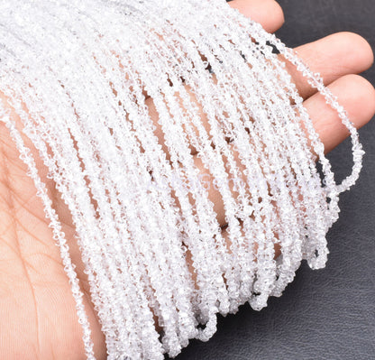 AAA Herkimer Diamond Nugget Shape Beads,16 inch, Natural White Diamond Quartz Polish Rough Faceted Beads,13 Carat Strand, Tiny Raw Bead SALE