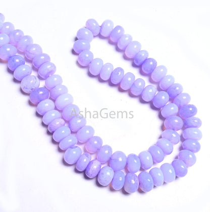 Beautiful Lavender Blue Opal Smooth Rondelle Handmade Beads,8 mm AAA Blue Opal Plain Gemstone Loose Beads Opal Jewelry Necklace Making Craft