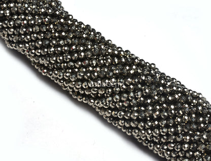 Beautiful Natural Pyrite Micro Cut Rondelle Faceted Gemstone Beads 3 mm AAA Quality Copper Pyrite machine Cut Rondelle Beads Crafts Jewelry