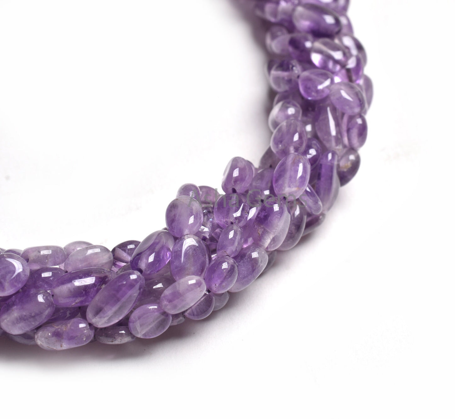 Natural Amethyst Smooth Handmade Oval Shape Gemstone Beads,13" Purple Blue Amethyst Uneven Oval Nugget Beads, African Amethyst Bead Jewelry