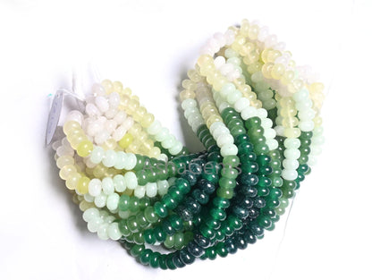 AAA Quality Mix Quartz Smooth Rondelle Beads,8 mm Shaded Army Green Multi Color Gemstone Roundelle Jade Quartz Beads Jewelry Craft Necklace (AG 12309 )