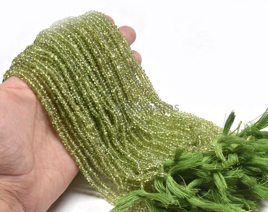 13" Strand Natural Green Peridot Smooth Button Shape Beads,3,3.5 mm Peridot Plain handmade Button Center Drill Gemstone Beads Jewelry Crafts