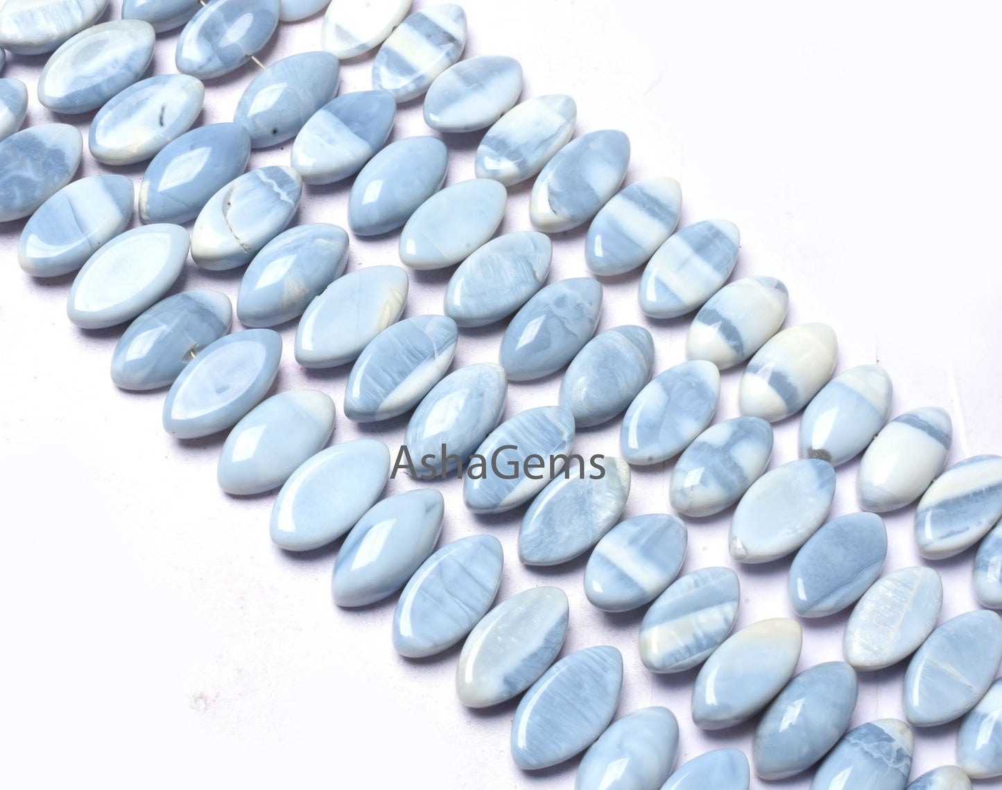Beautiful Blue Oregon Opal Smooth Marquise Shape Beads,8" Strand Blue Opal Table Flat Marquise Beads, Opal Plain Handmade Beads Jewelry SALE