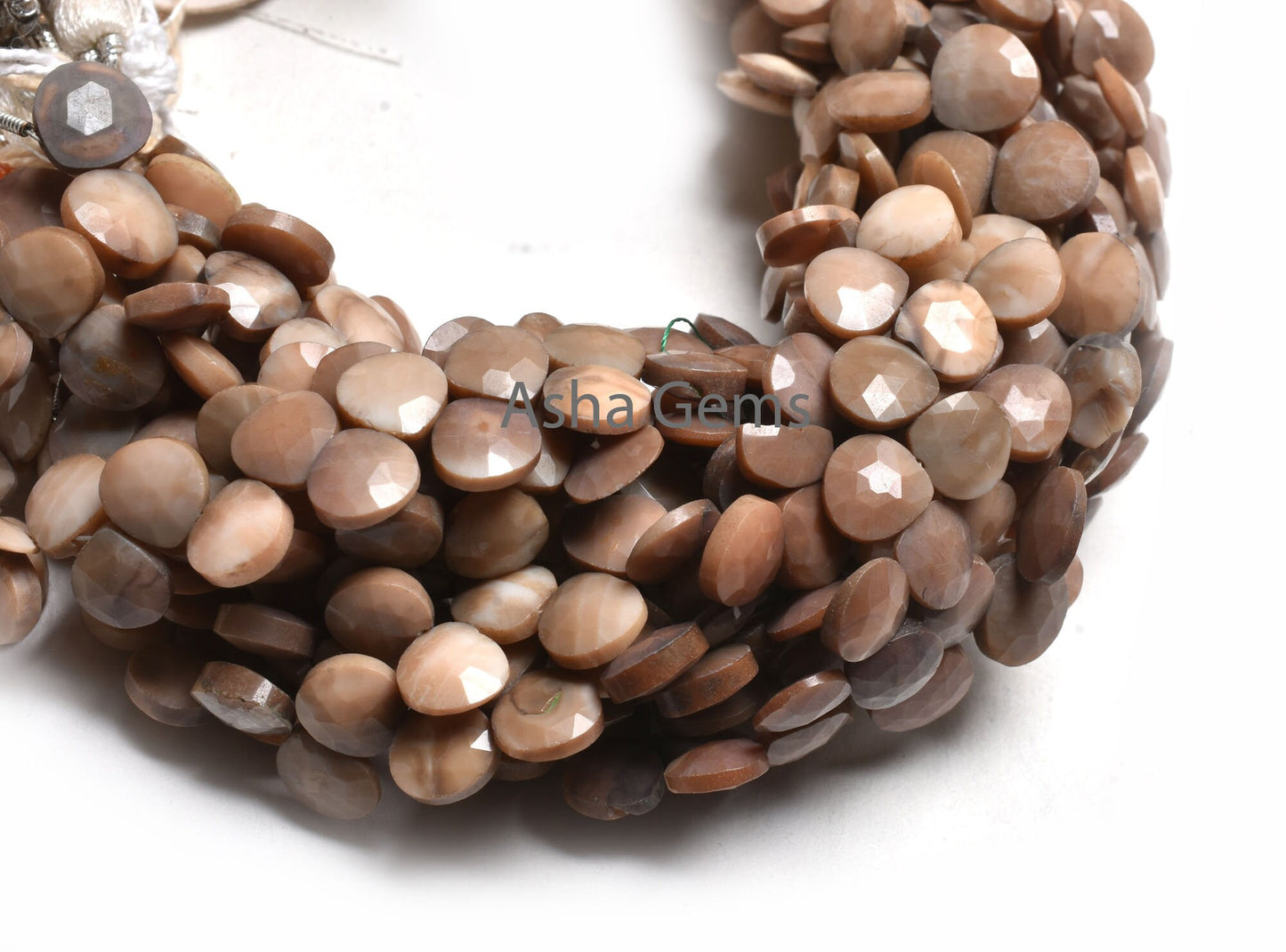 Beautiful Shaded Peach Opal Faceted Heart Shape Gemstone Beads,6.5" Chocolate Pink Opal Beads, Opal Heart Briolette Bead jewelry Making SALE