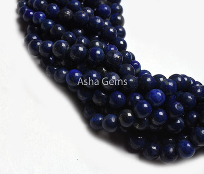 Natural Blue Lapis Smooth Round Ball Gemstone Beads,13" Strand Fine Lapis Lazuli Beads, Lapis Plain Round Shape Bead Jewelry Handicraft SALE