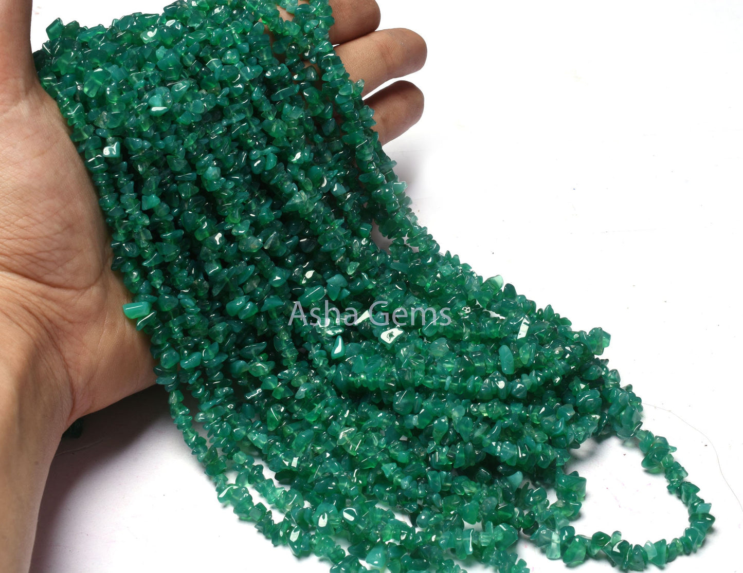 34" Strand Beautiful Green Onyx Gemstone Uncut Chips Beads, Onyx raw Rough Polish Beads, fine Green Onyx uneven Nugget Beads Jewelry making