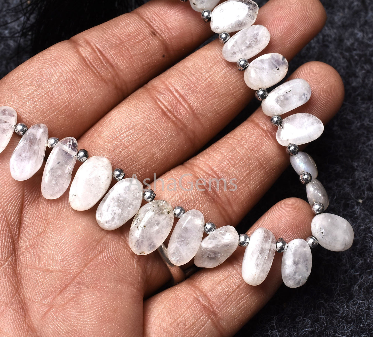 Rainbow Moonstone Smooth Oval Shape Beads, Natural Fire Rainbow Side Drill Oval Beads, White rainbow Plain uneven Oval Handmade Bead Jewelry