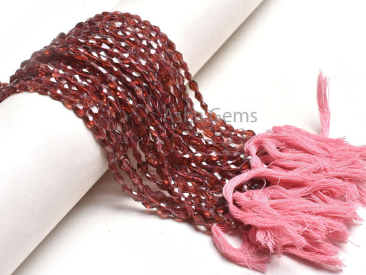 Natural Garnet faceted Oval Shape Gemstone Loose beads,15" Pink Garnet Oval Briolette Indian Cut Handmade Straight Drill Garnet bead Jewelry
