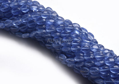 Beautiful Blue Tanzanite Color Hydro Smooth Oval Shape Handmade Beads,13.5' Strand Blue Hydro Plain Oval Loose Beads For Jewelry Making SALE