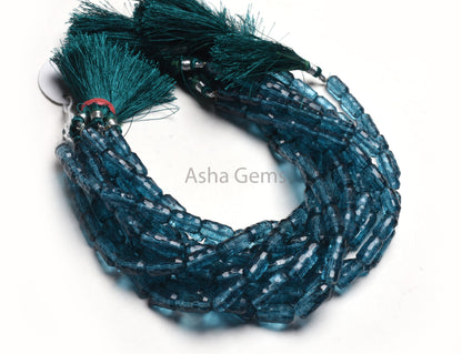 AAA Crystal Coated Concave Cut faceted Barrel Beads, London Blue Coated Crystal Concave Cut Fancy Barrel Gemstone Bead Necklace Jewelry SALE