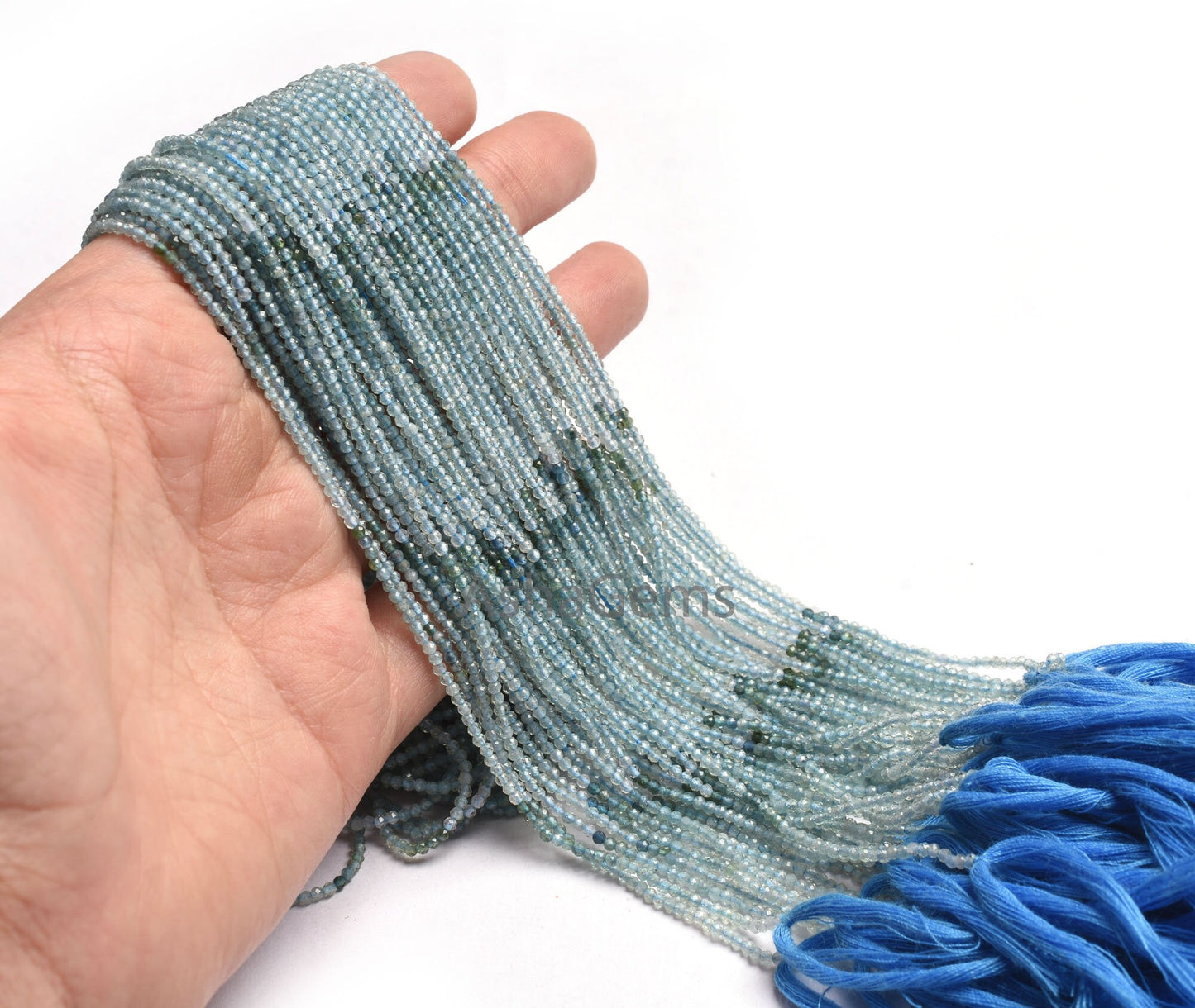 Genuine Tourmaline Micro Faceted Rondelle Beads,13"Strand Shaded Light Blue Tourmaline Beads Gemstone Tourmaline Machine Cut Beads Jewelry