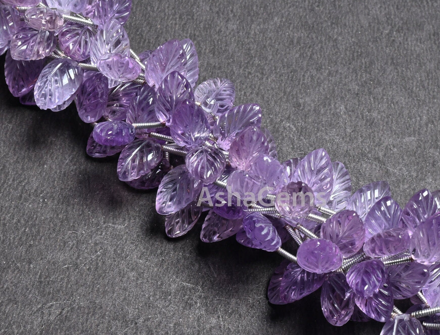 AAA Quality Pink Amethyst Fancy Leaf Shape Carved Gemstone Beads,8" Natural Amethyst Carve Pear Briolette Handmade Bead Jewelry Making Craft