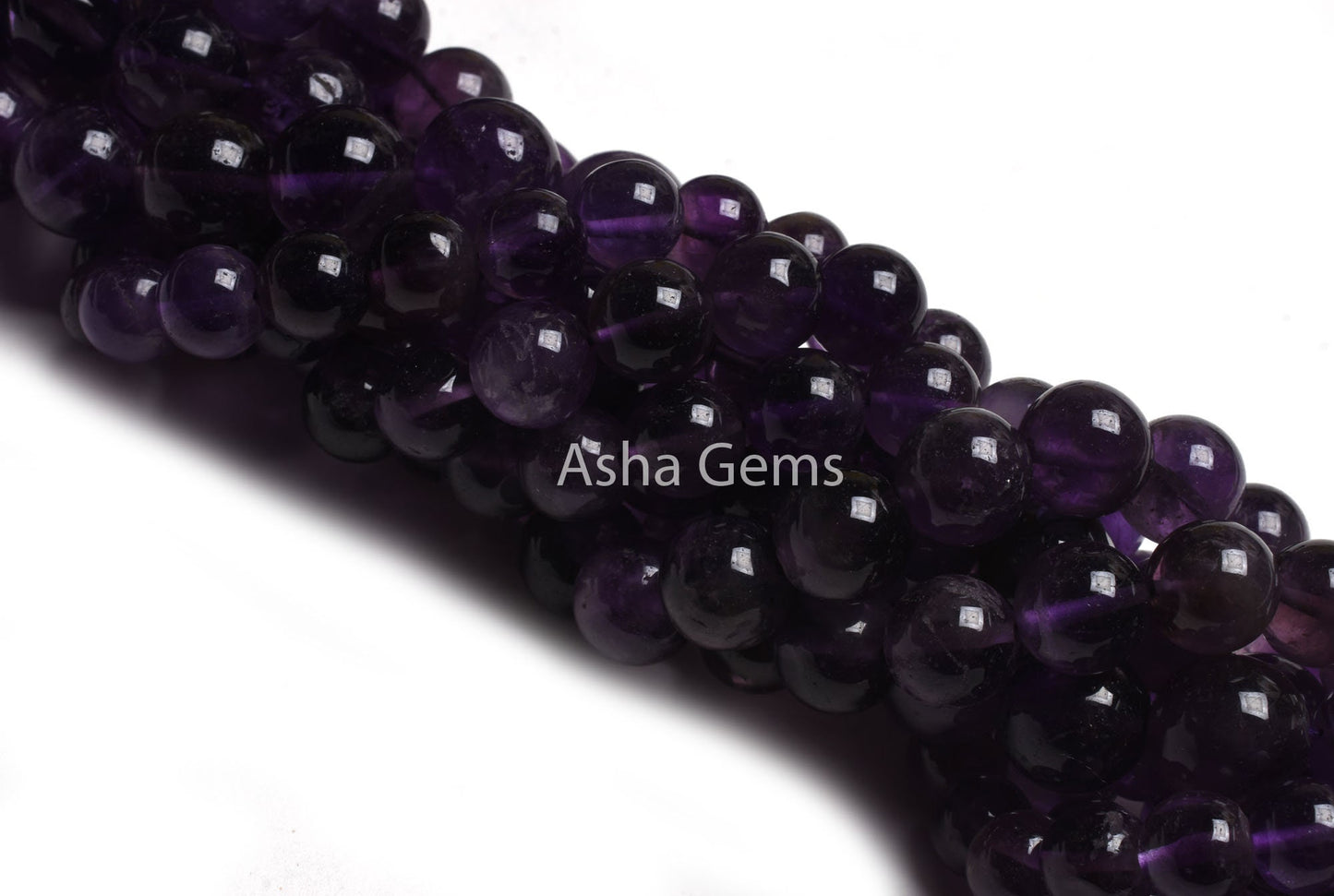 Natural Purple Amethyst Smooth Round Ball Beads,13" Strand African Amethyst Plain Round Shape Gemstone Beads, Amethyst Bead Jewelry Crafts