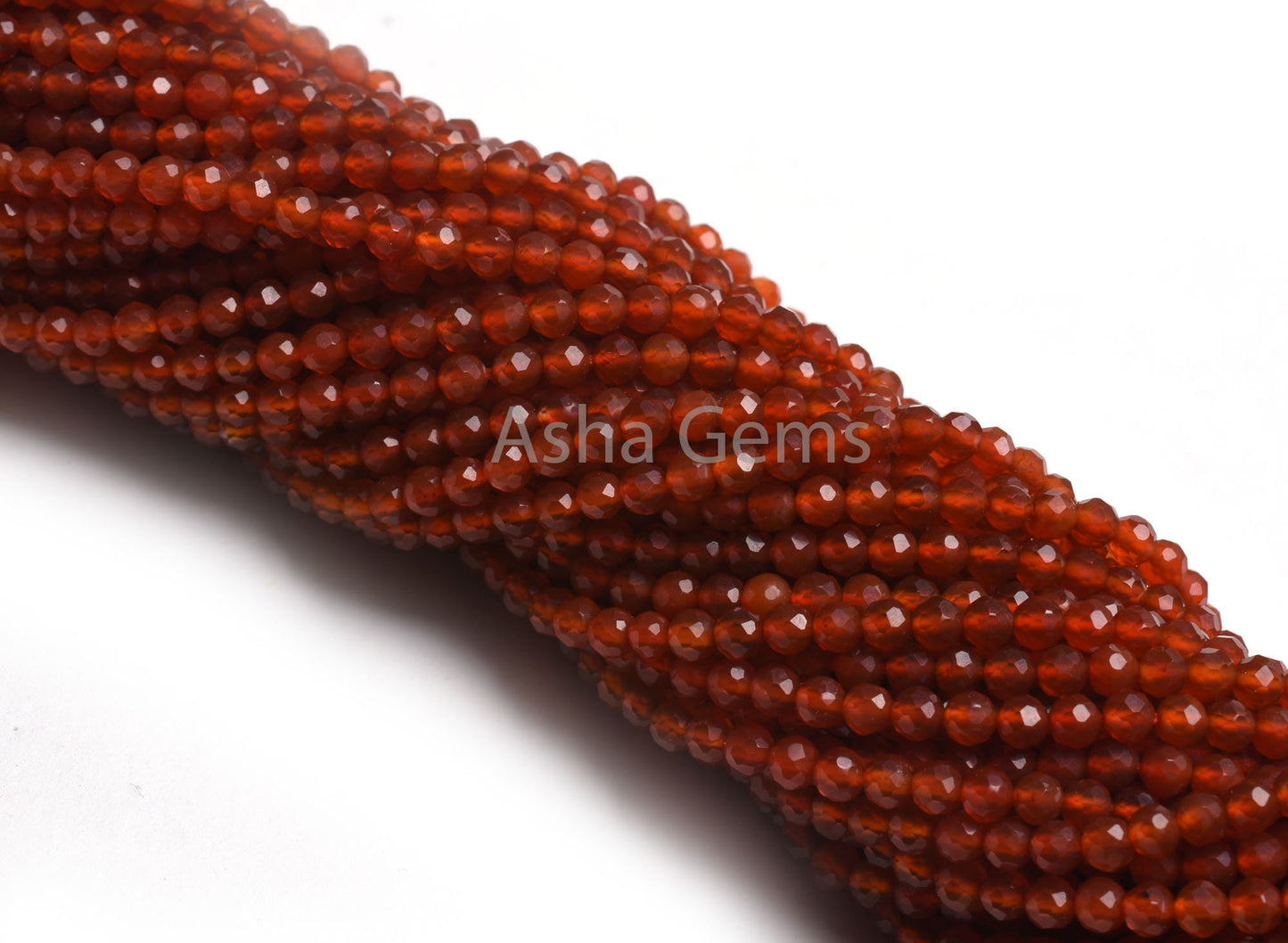 AAA Quality Carnelian Micro Faceted Rondelle Beads,3.25 mm Carnelian Beads, Red Orange Carnelian Machine Cut Gemstone Bead Necklace Jewelry