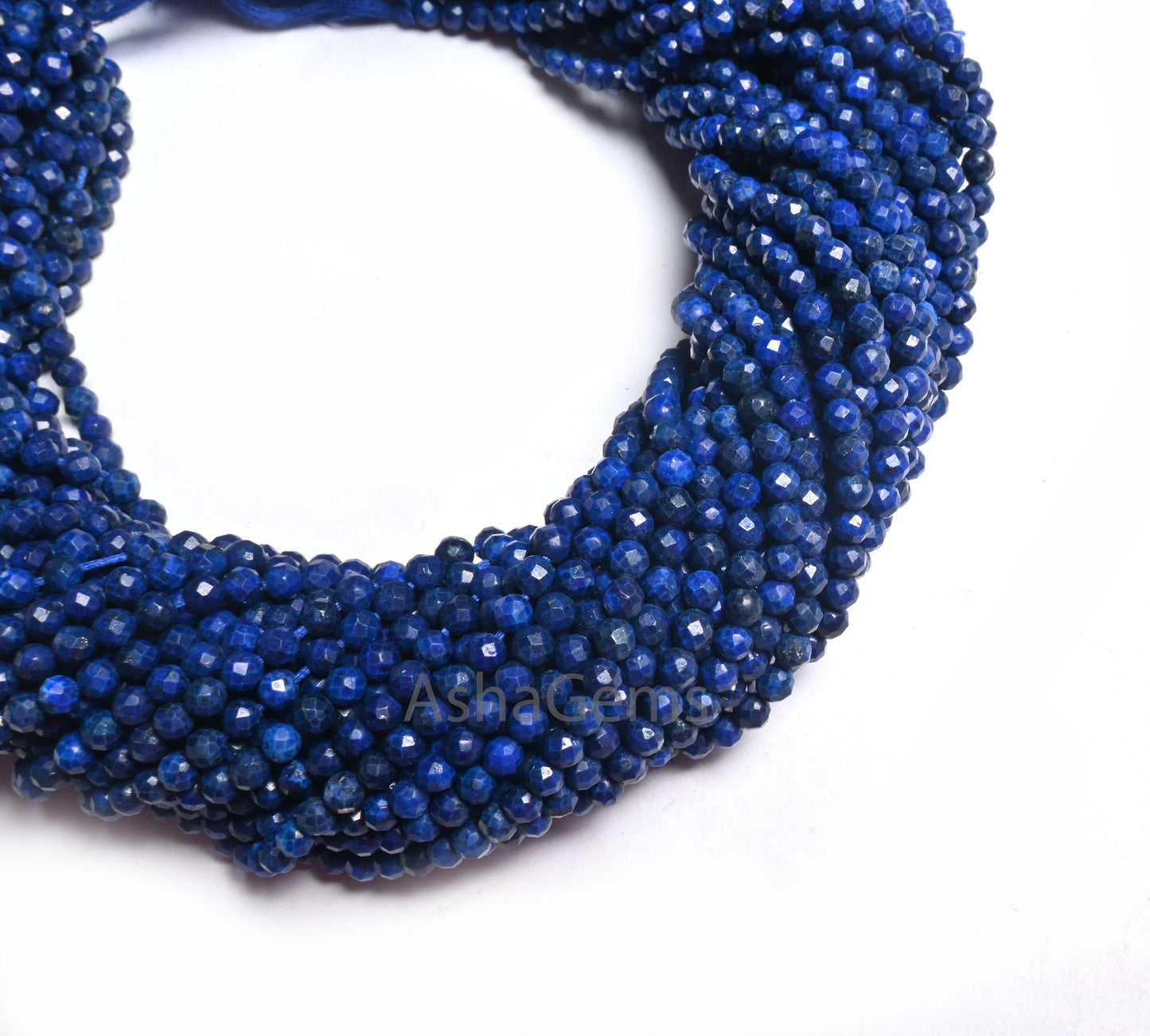 13" Beautiful Natural Blue Lapis Micro Cut Roundelle Gemstone Beads,3.5 mm AAA Quality Lapis Lazuli Faceted Beads Jewelry Making Lapis beads