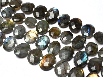 Natural Multi Fire Labradorite Faceted Oval Shape Beads, Labradorite Oval Gemstone Beads Oval Shape Briolette Labradorite Wholesale Jewelry