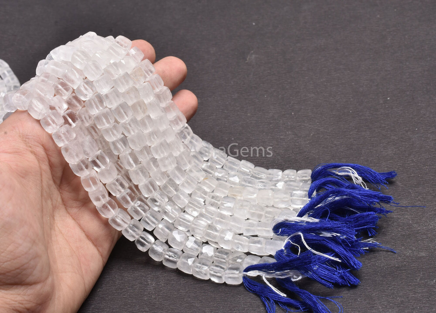 White Crystal quartz faceted 3D Cube Box Beads, Natural Crystal beads,8" Crystal faceted Cube Box Gemstone Beads Jewelry Making Crafts SALE