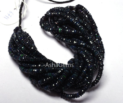 AAA Quality Blue Ethiopian Opal faceted tyre Gemstone Beads, Welo Flash Ethiopian Opal Tyre Beads, Opal faceted Tyre Beads Necklace Jewelry
