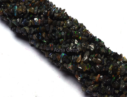 Beautiful Black Ethiopian Opal Uncut Chip Beads, Welo Fire Ethiopian Opal Smooth Raw Polish Beads, Flashy Opal Gemstone Beads For Jewelry