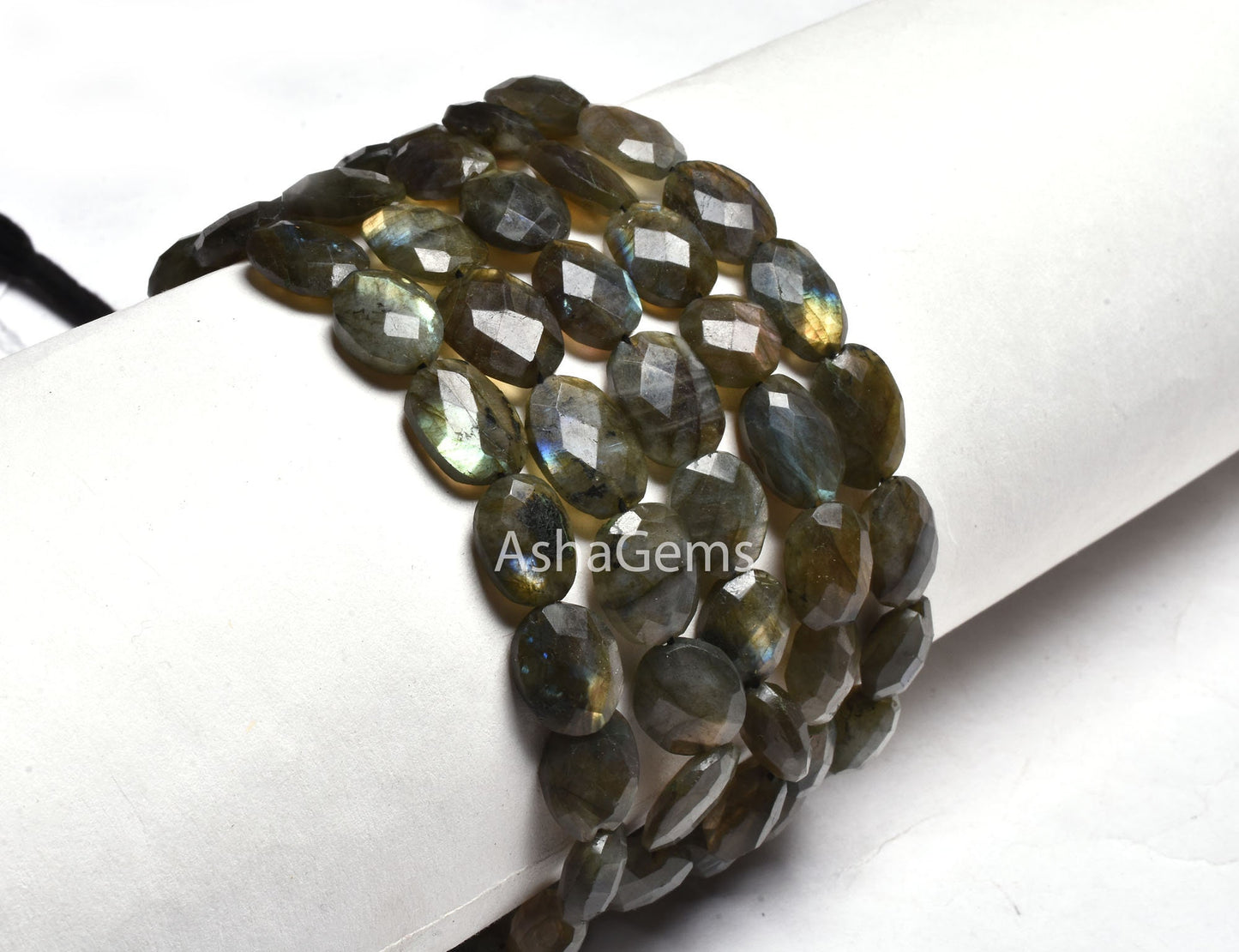 10 inch strand labradorite Oval Beads Faceted, Black rainbow oval Briolette gemstone beads, Labradorite beads Faceted Oval For Necklace Sale