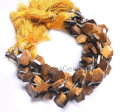 Beautiful Tiger Eye Fancy 5 Corner Heart Shape faceted Beads,8" Strand Tiger Eye fancy Briolette Side Drill Gemstone Bead Jewelry Craft SALE