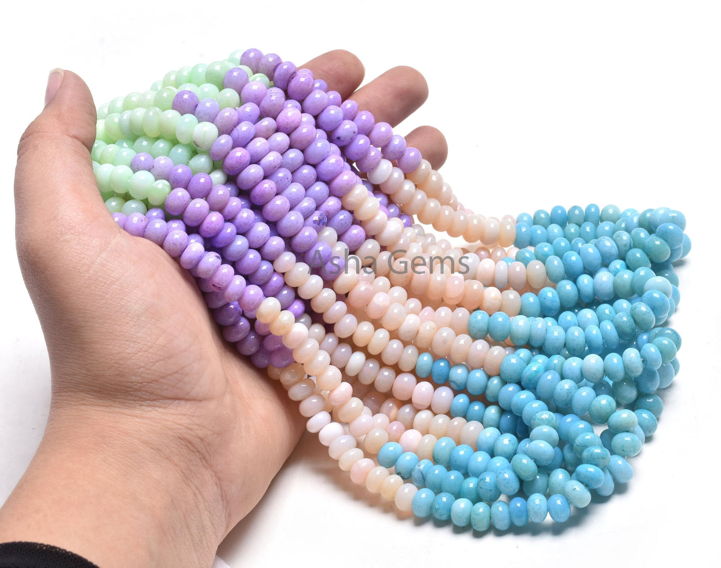 Beautiful Multi Color Opal Gemstone Beads, Shaded Blue Pink Green Blue Lavender Opal Smooth Rondelle Bead Multi Disco Rainbow Opal Bead SALE