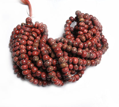 Natural Red Jasper Smooth Rondelle Shape Gemstone Beads,8-9 mm Fine Blood jasper Plain Handmade Beads, Shaded jasper Beads Necklace Jewelry