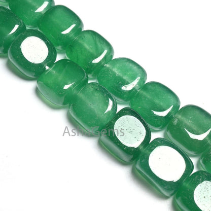 Beautiful Green Onyx Smooth Fancy Nugget Gemstone Beads,15" Fine Green Onyx Plain Handmade Square Shape Uneven Tumble Beads Necklace Jewelry