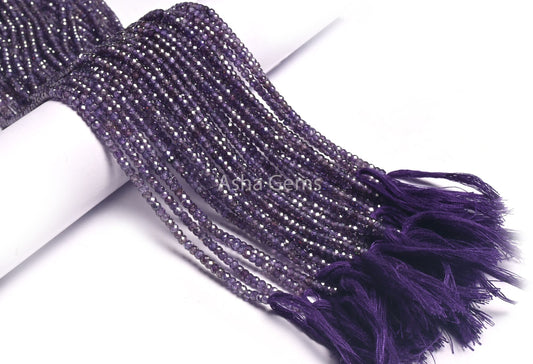 Beautiful Purple Zircon Micro Cut Beads,3mm Purple Blue Zircon Machine Cut Faceted Rondelle Beads,12.5" Cubic Zircon Bead Jewelry Craft SALE