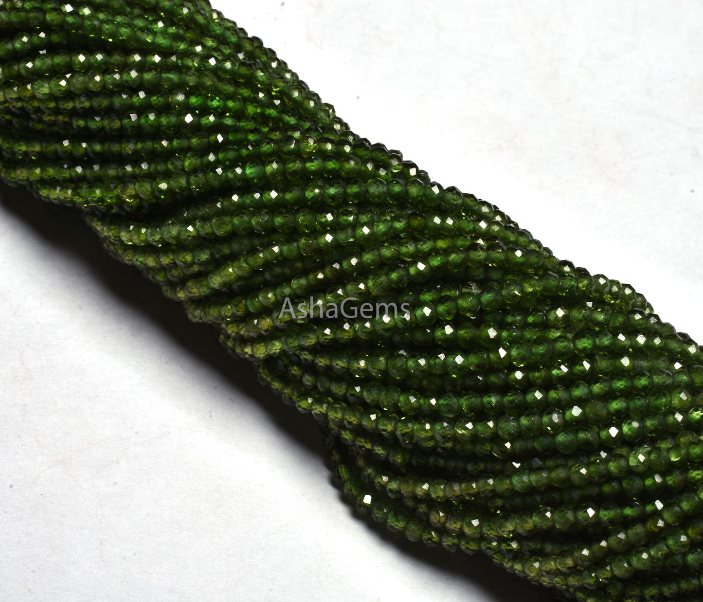 AAA Green Chrome Diopside Faceted Rondelle Beads,Beautiful Chrome Diopside Machine Cut Micro Faceted Gemstone Bead Strand Jewelry craft SALE
