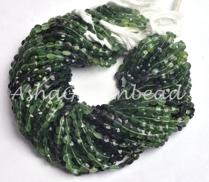 6 mm AAA Serpentine Faceted Coin Shape Gemstone Loose Beads, Shaded Green Serpentine Machine Cut Coin Serpentine Beads Jewelry Makings Craft