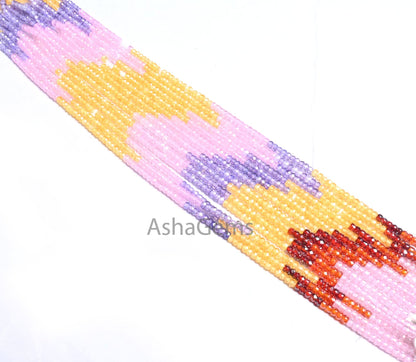 Beautiful Multi Color Zircon Rondelle Shape Micro Faceted Beads, 3 mm Shaded Zircon Micro Cut Faceted cubic Zircon Beads Jewelry Crafts SALE