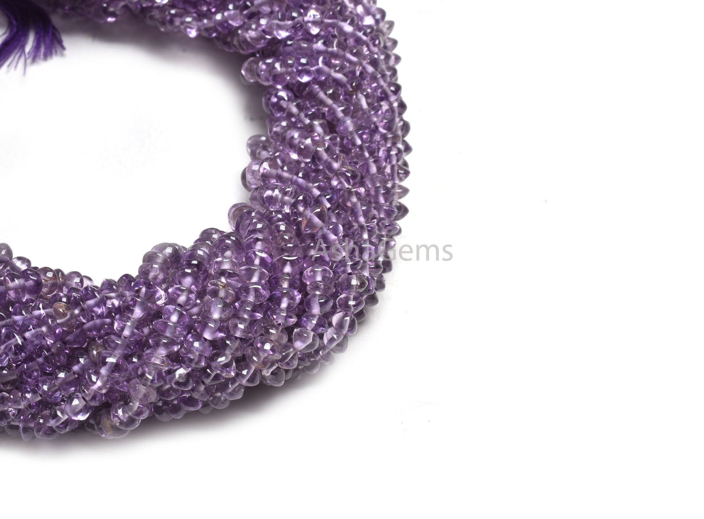 4 mm Natural Purple Amethyst Smooth Button Gemstone Beads,12" Fine Amethyst Handmade Center Drill Button Beads, amethyst Bead Jewelry Crafts
