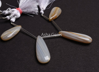 Beautiful Banded Agate Smooth Pear Gemstone Beads, Banded Agate Beads, Natural Agate Fancy Long Teardrop Briolette Beads Handicraft Jewelry