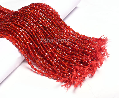 14"Strand Beautiful pomegranate Red Color Hydro Smooth Oval Shape Beads,5.5-7mm Red Quartz Hydro Plain Handmade Oval Bead Jewelry Craft SALE