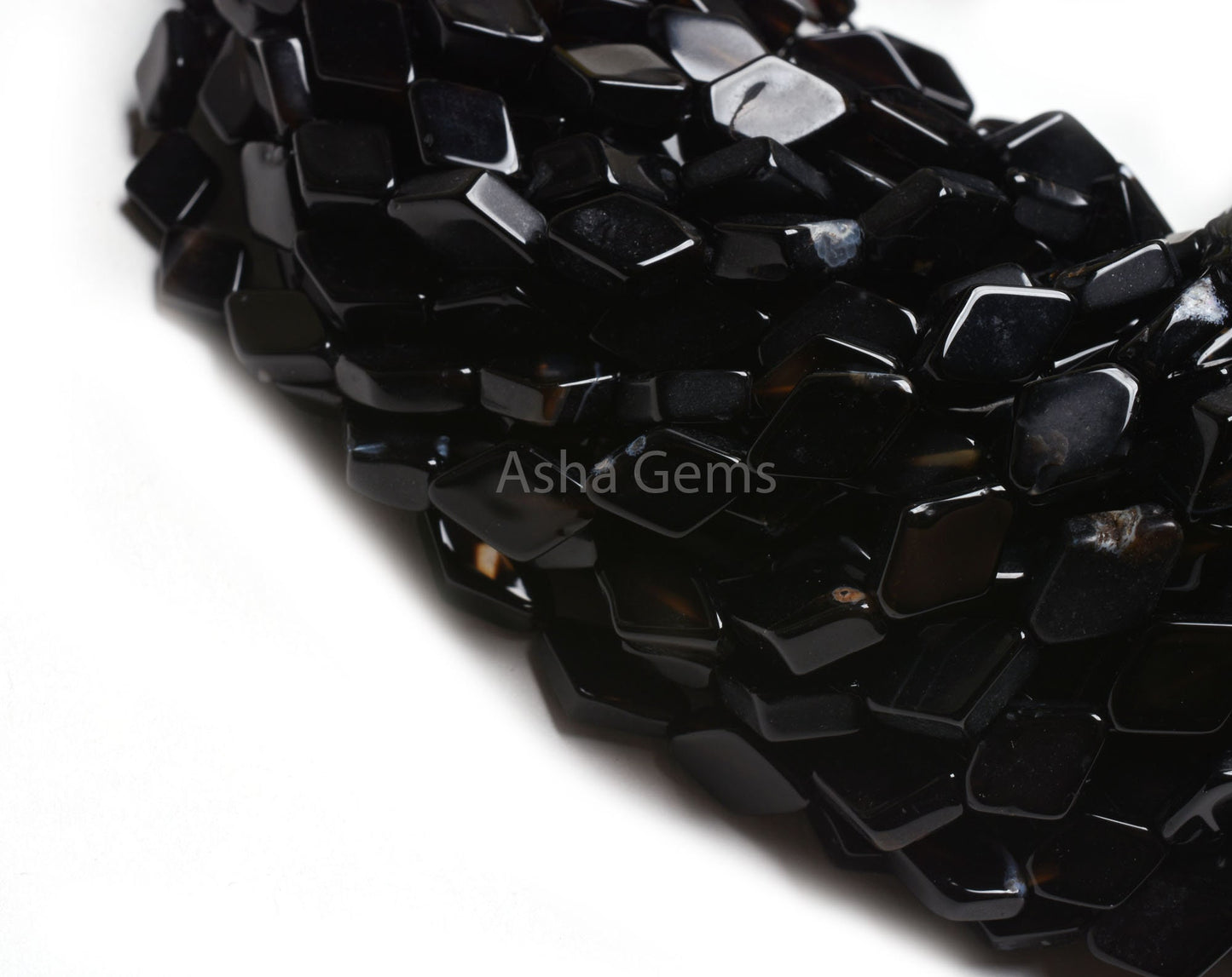 Beautiful Black Onyx fancy Rhombus Gemstone Beads,13"Strand Onyx Uneven Rhombus Straight Drill Handmade Bead,Black Onyx Bead Handicraft SALE