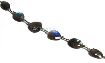 Fine labradorite Faceted Flat Nugget Beads, Blue Flash Labradorite Uneven Shape Briolette Beads, Blue Fire Black Rainbow Fancy Beads Jewelry