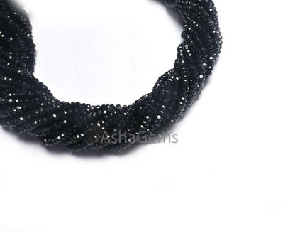AAA Black Onyx Rondelle Shape Indian Machine Cut Beads, Beautiful Onyx  Faceted Gemstone Black Onyx Beads Jewelry Making Craft Necklace SALE