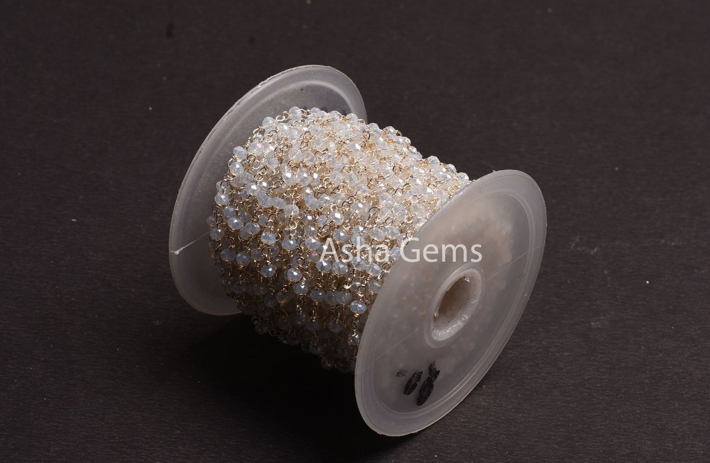 3,5,10,25 Feet Roll Bulk, Rainbow Moonstone Hydro Silver Coated  Rondelle Faceted Rosary Chain, Silver Plated Wire Bulk Chain Jewelry Making