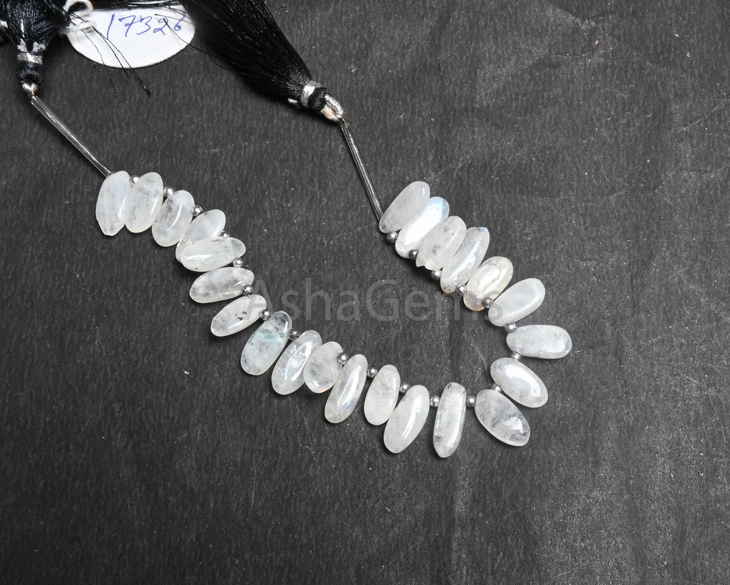 Beautiful White Rainbow Moonstone Smooth Uneven Oval Shape Gemstone Beads, Natural Rainbow Moonstone handmade Side Drill Beads Jewelry Craft