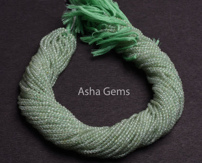 AAA Green Prehnite Micro Cut Faceted Gemstone Beads,2.2mm Natural Prehnite Machine Cut rondelle Gemstone Beads, Prehnite bead Jewelry Crafts