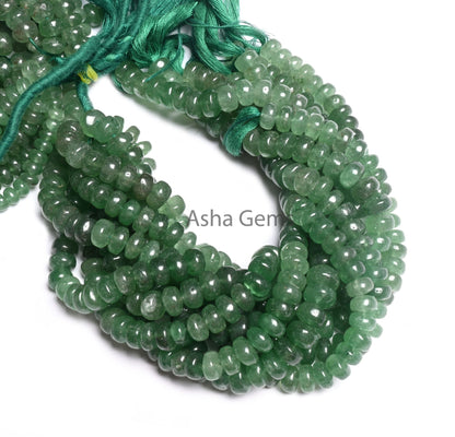 Fine Shaded Green Strawberry Quartz Rondelle Shape Beads,10"Natural Strawberry Quartz Handmade Smooth Gemstone Loose Bead Jewelry Craft SALE
