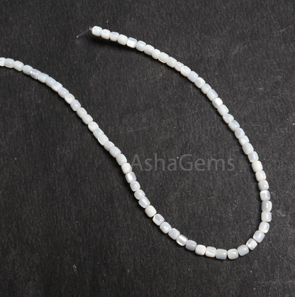 AAA Mother Of Pearl Fancy Barrel Shape Beads,3.5 mm Natural Iridescent White MOP Shell Drum Smooth Gemstone Loose MOP Spacer Beads Jewelry