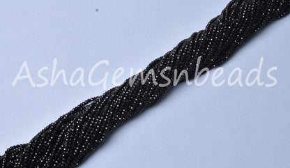 13"Strand Black Spinel Micro Cut Rondelle Faceted Gemstone Beads,3 mm,AAA Quality,Black Spinel Beads,Jewelry Making Crafts,Spinel Faceted