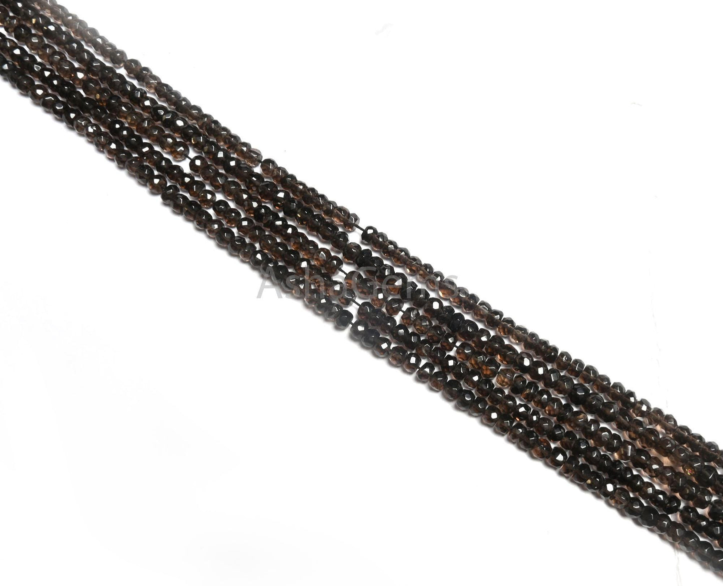 13" strand Smoky Quartz Faceted rondelle Beads, natural Black Smoky Machine Cut Beads Gemstone smoky bead For Necklace Jewelry Making Craft