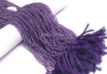 Fine Quality African Amethyst Faceted Rondelle Beads 2.5 mm Natural Purple Amethyst Micro Cut Beads,12.5"Amethyst Gemstone Bead Jewelry SALE