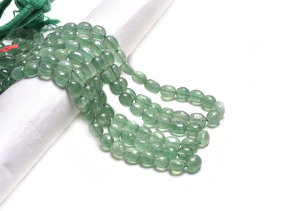Beautiful Strawberry Quartz Smooth Puff Oval Beads, Natural Green Strawberry Plain Handmade Uneven Oval Gemstone Bead, Fine Strawberry Beads