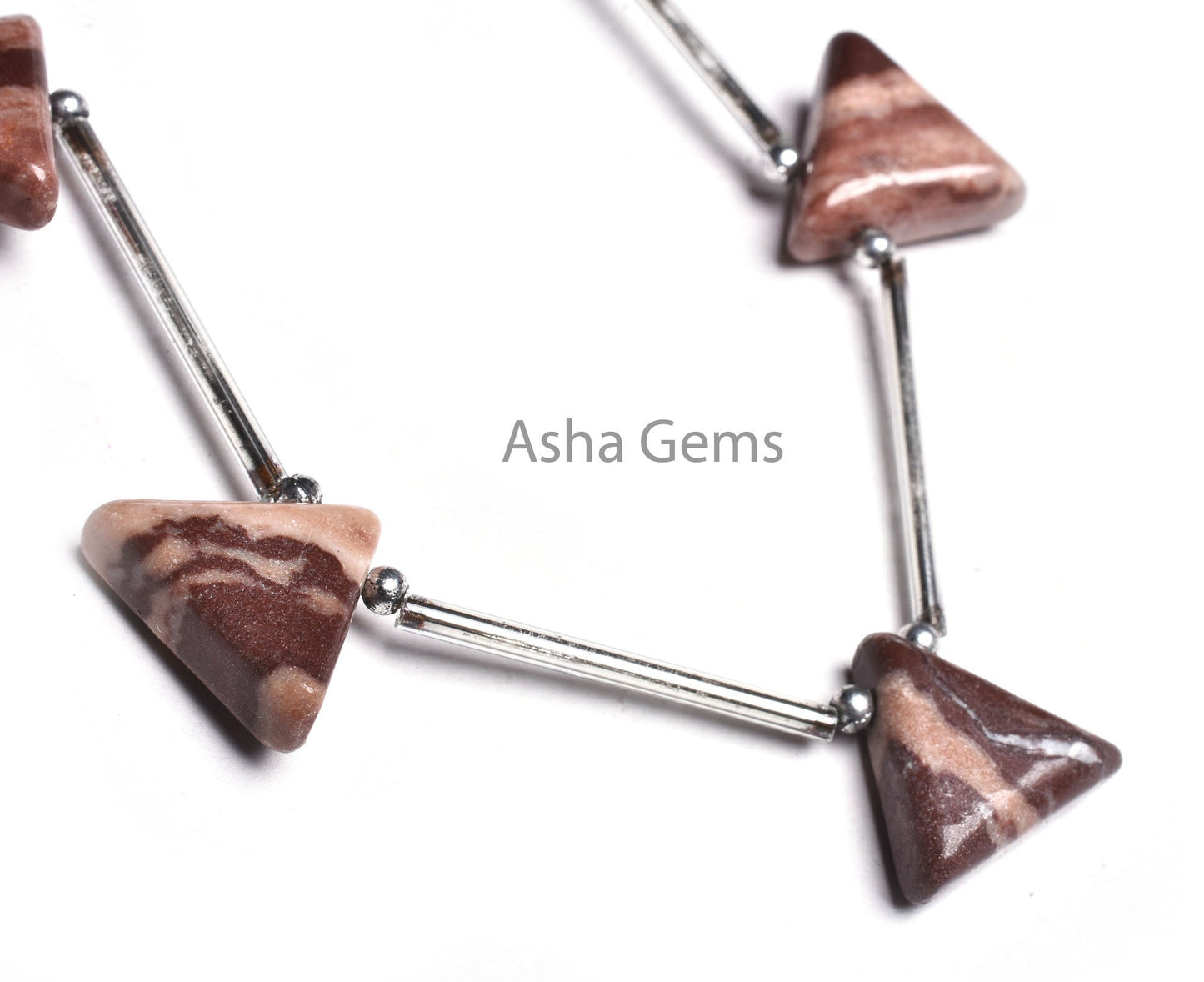 Shaded Brown Jasper Triangle Shape Beads,14-16 mm Picture Jasper Smooth Trillion Gemstone Side Drill Beads, Jasper Beads Jewelry making Sale
