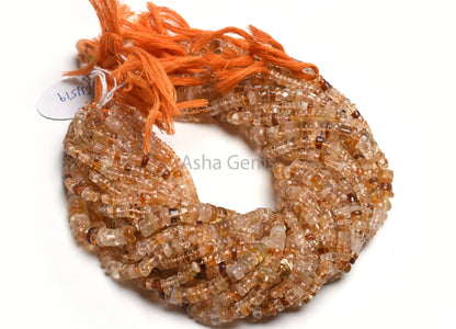 Shaded Yellow Citrine Smooth Handmade Tyre Gemstone Beads, Natural Citrine Plain Uneven Tyre Shape Beads, Fine Citrine Beads Jewelry Makings